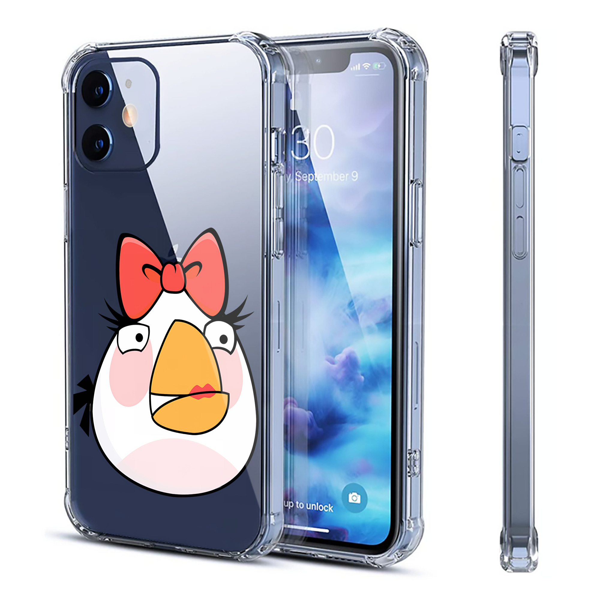 （画像用） Angry Birds アングリーバード 【iPhone 12シリーズ対応】透明スマホケース（クリアソフトケース）